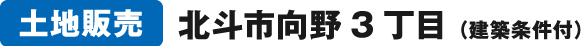 土地販売　北斗市向野3丁目（建築条件付）